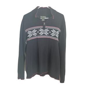 Eddie Bauer Mens TL Blue Snowflake Sweater Long Sleeve Pullover Athleisure